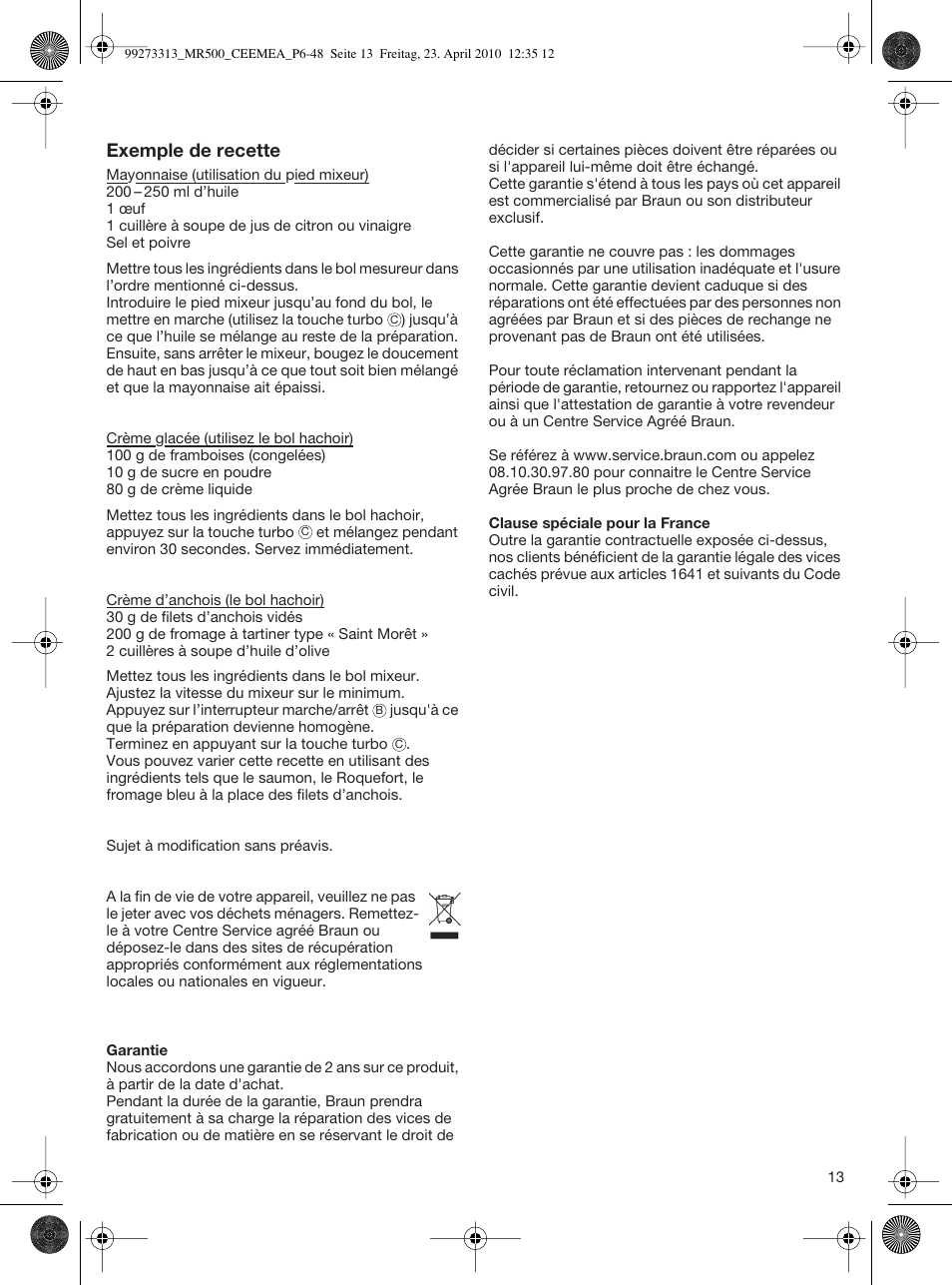 Braun MR530 Sauce User Manual | Page 12 / 42