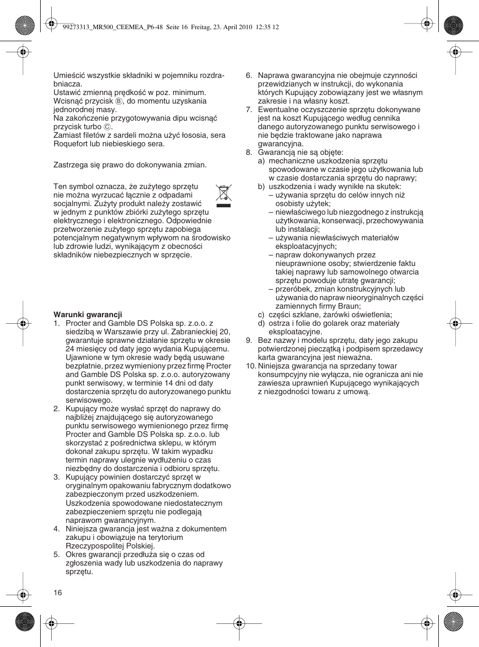 Braun MR530 Sauce User Manual | Page 15 / 42