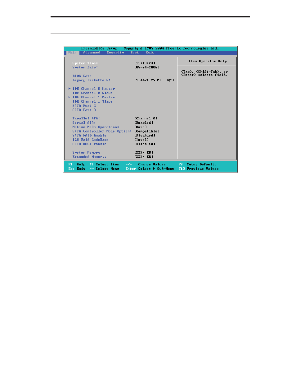 Main bios setup menu | SUPER MICRO Computer X7DVL-3 User Manual | Page 59 / 90