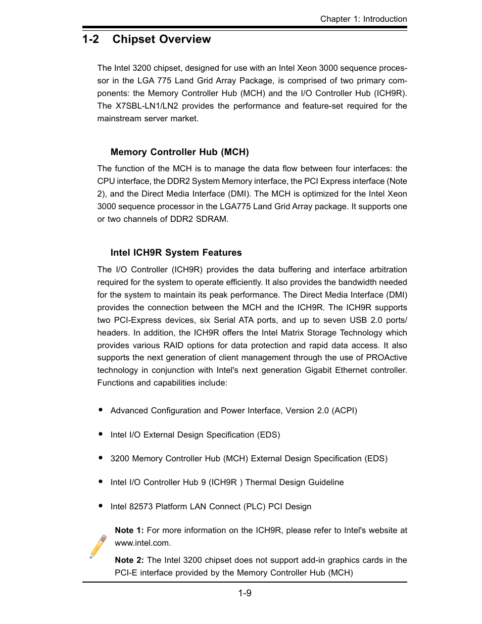 2 chipset overview | SUPER MICRO Computer X7SBL-LN1/LN2 User Manual | Page 15 / 95