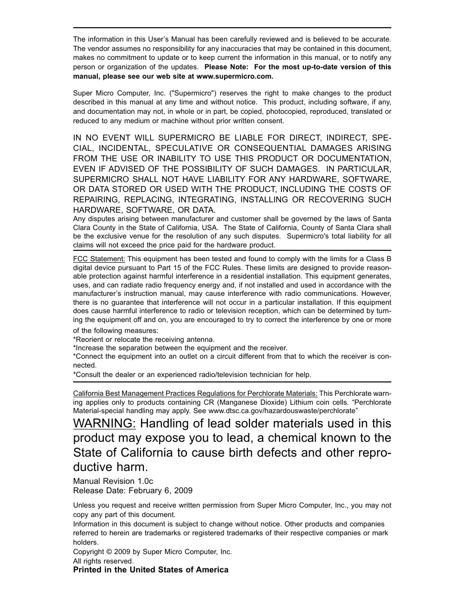 SUPER MICRO Computer X7SBL-LN1/LN2 User Manual | Page 2 / 95