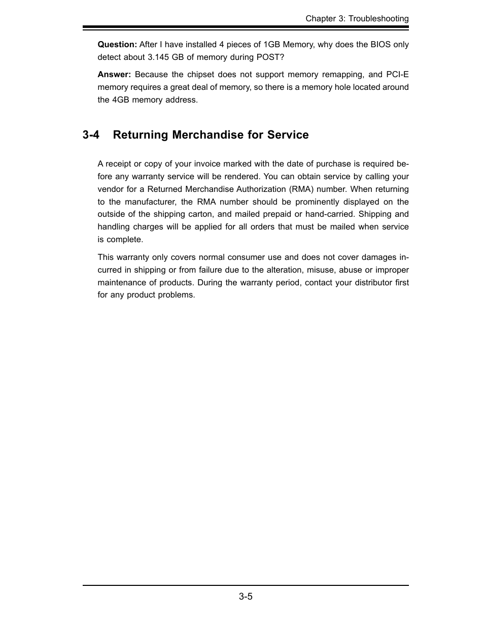 4 returning merchandise for service | SUPER MICRO Computer X7SBL-LN1/LN2 User Manual | Page 55 / 95