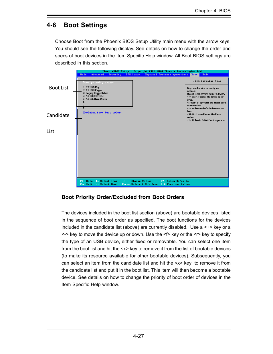 6 boot settings | SUPER MICRO Computer X7SBL-LN1/LN2 User Manual | Page 83 / 95