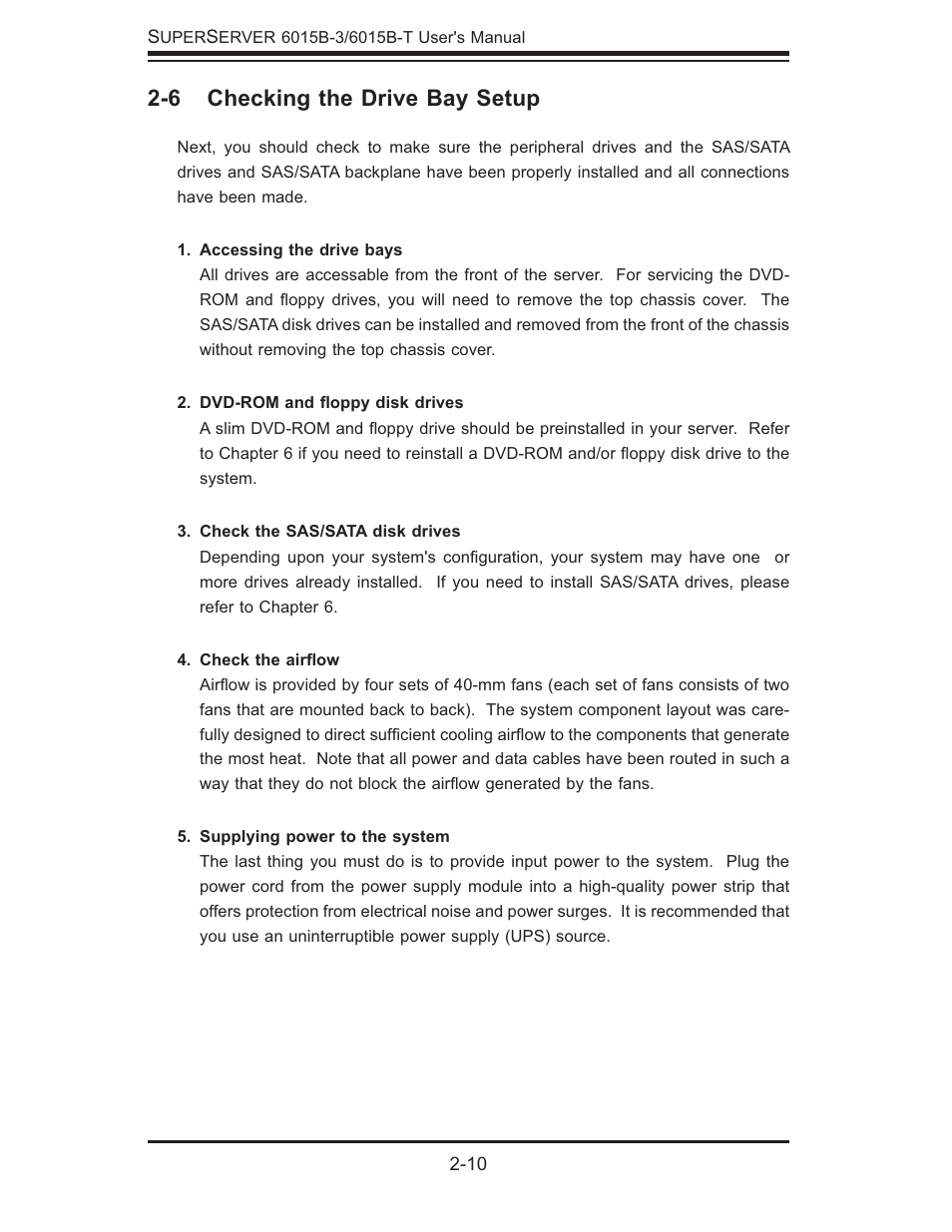 6 checking the drive bay setup | SUPER MICRO Computer SUPERSERVER 6015B-3 User Manual | Page 26 / 144