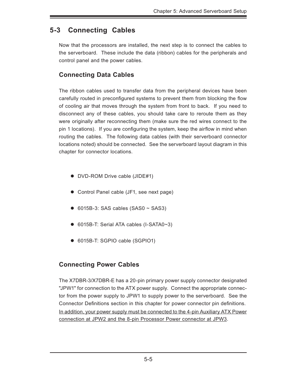 3 connecting cables | SUPER MICRO Computer SUPERSERVER 6015B-3 User Manual | Page 39 / 144