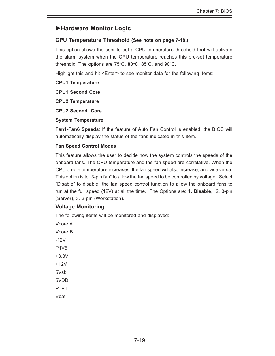 Hardware monitor logic | SUPER MICRO Computer SUPERSERVER 6015B-3 User Manual | Page 87 / 144
