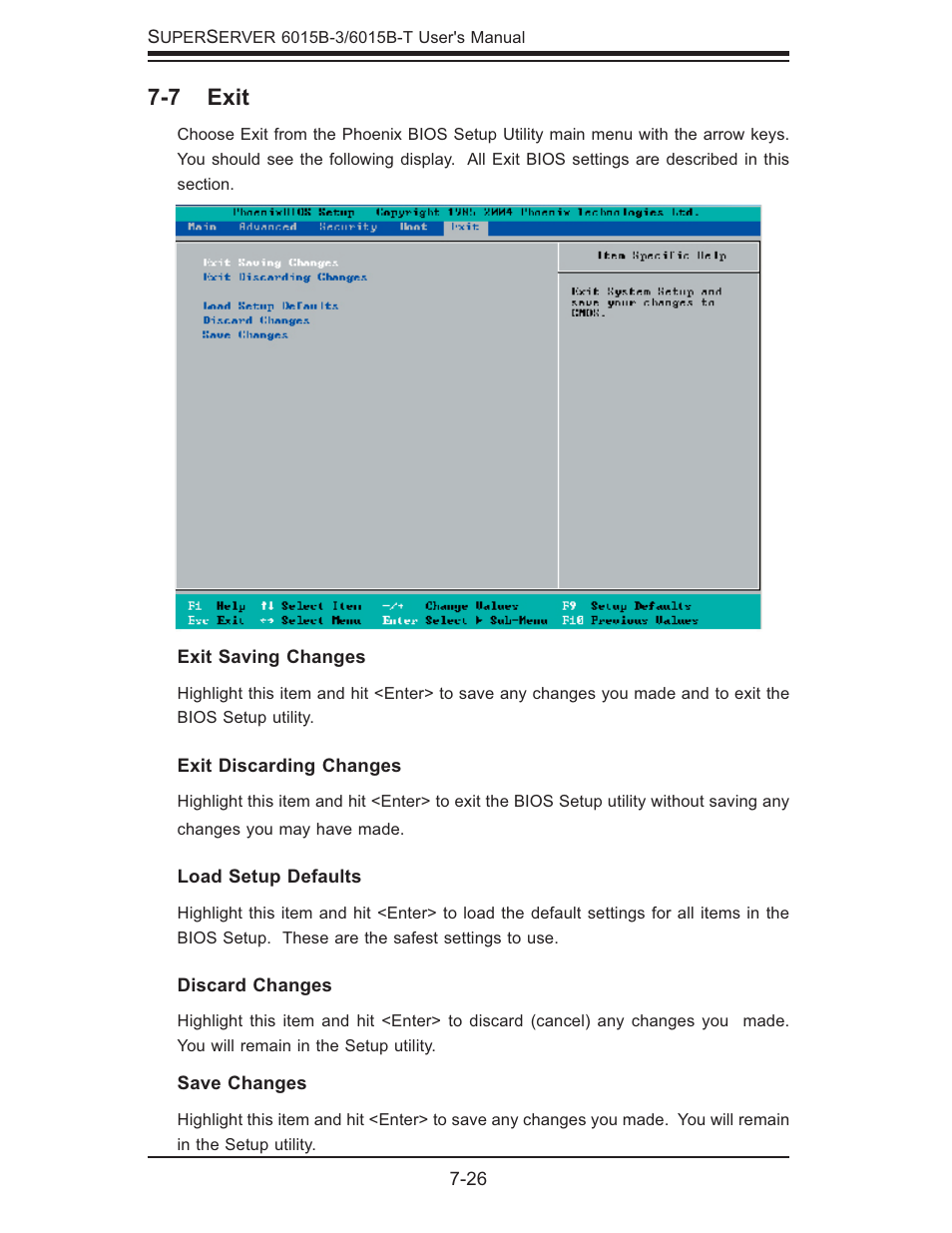 7 exit | SUPER MICRO Computer SUPERSERVER 6015B-3 User Manual | Page 94 / 144