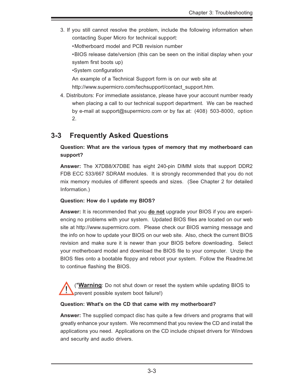 3 frequently asked questions | SUPER MICRO Computer SUPER X7DB8 User Manual | Page 57 / 130