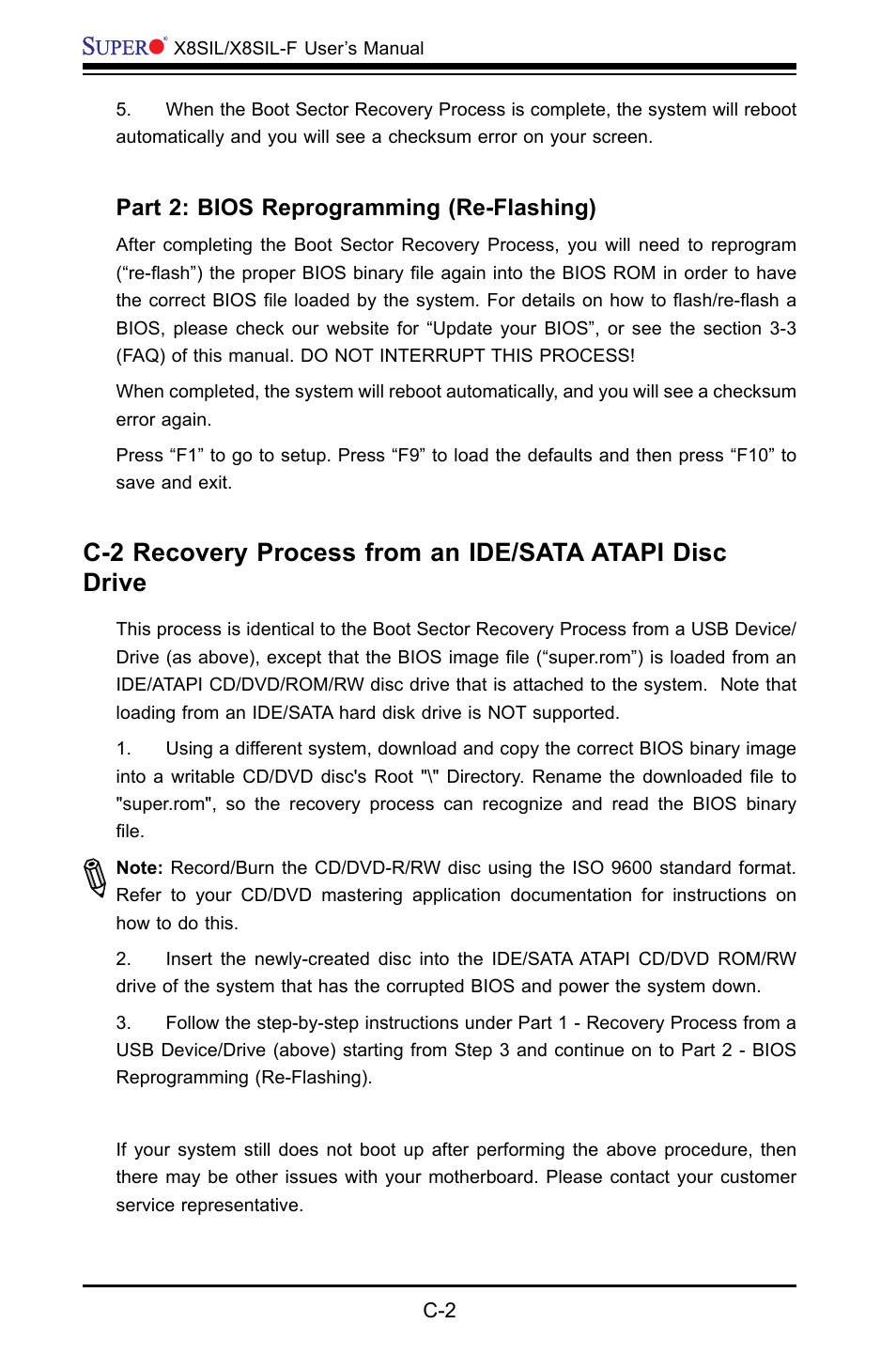 Part 2: bios reprogramming (re-flashing) | SUPER MICRO Computer X8SIL User Manual | Page 100 / 101