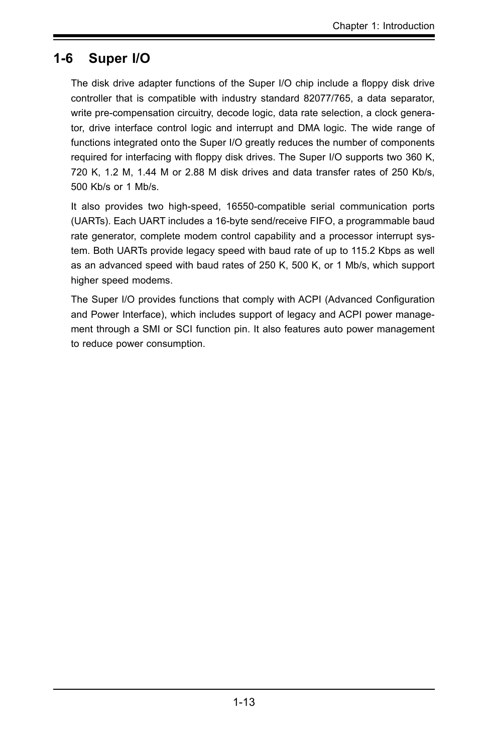 6 super i/o | SUPER MICRO Computer X8SIL User Manual | Page 21 / 101