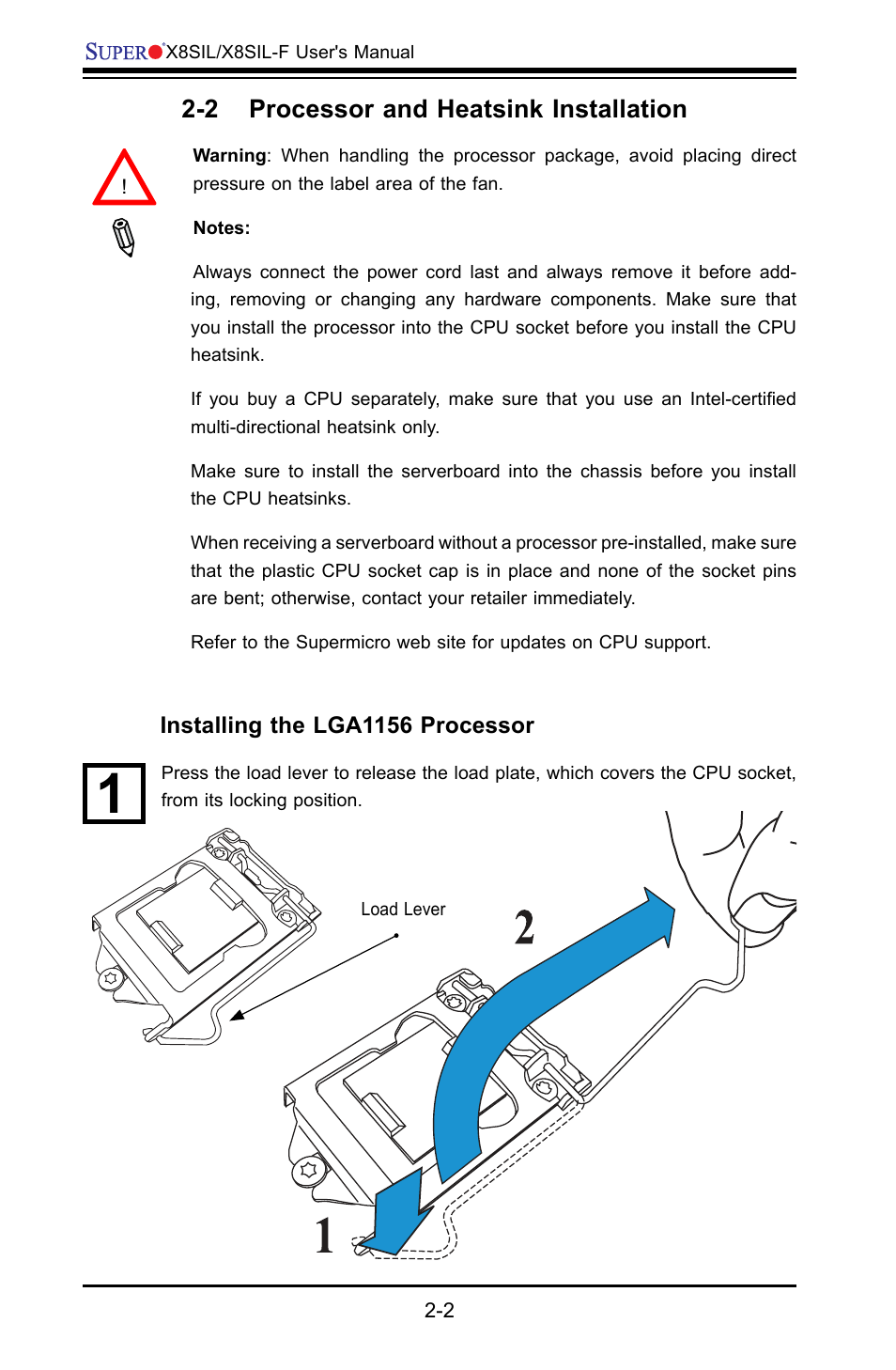 2 processor and heatsink installation | SUPER MICRO Computer X8SIL User Manual | Page 24 / 101