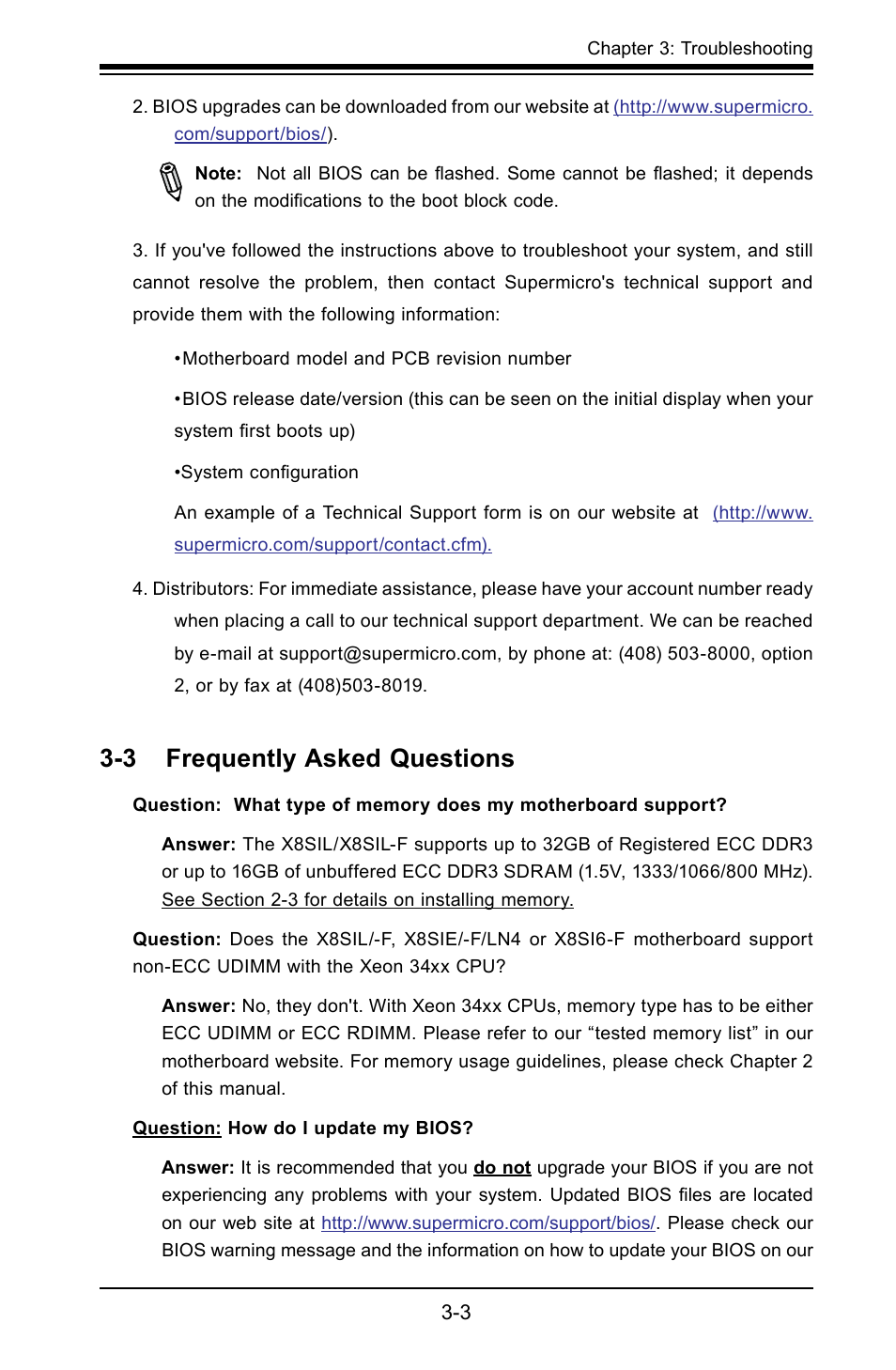 3 frequently asked questions | SUPER MICRO Computer X8SIL User Manual | Page 63 / 101