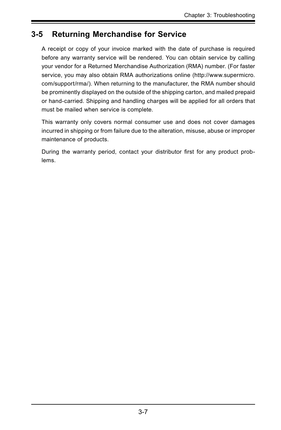 5 returning merchandise for service | SUPER MICRO Computer X8SIL User Manual | Page 67 / 101