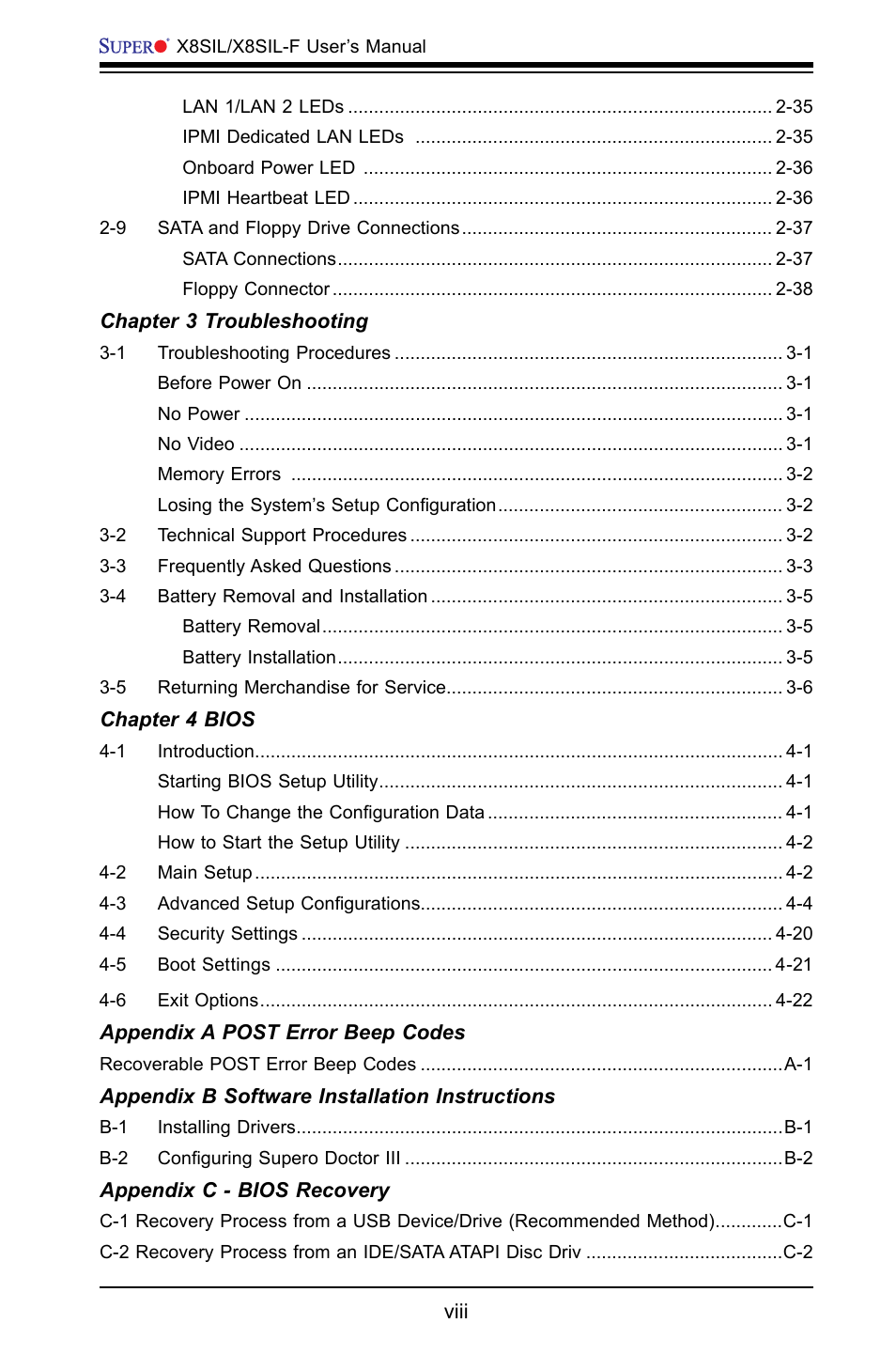 SUPER MICRO Computer X8SIL User Manual | Page 7 / 101