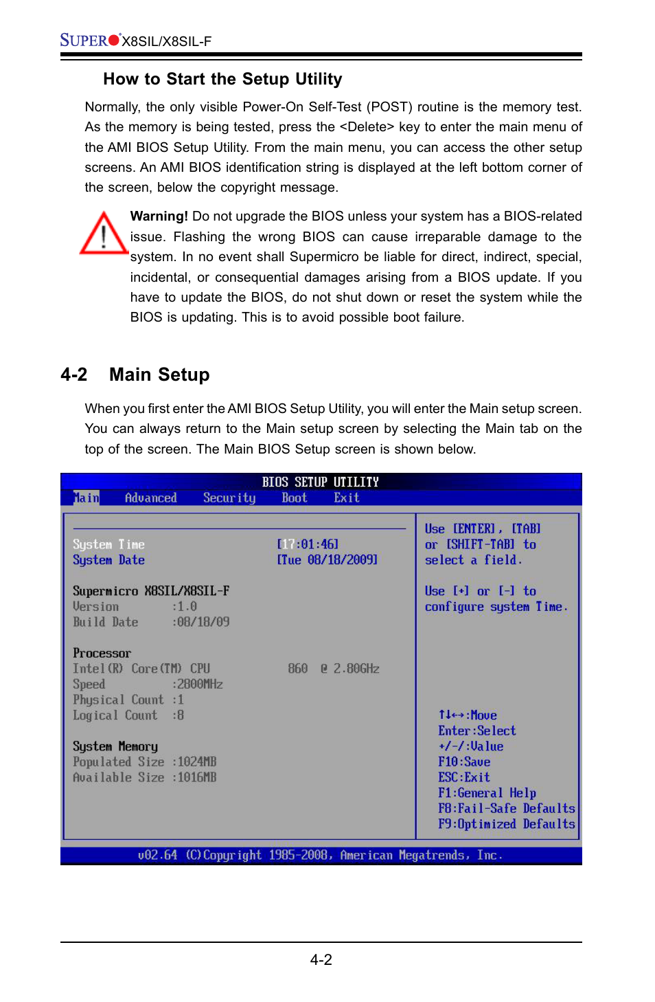 2 main setup | SUPER MICRO Computer X8SIL User Manual | Page 70 / 101