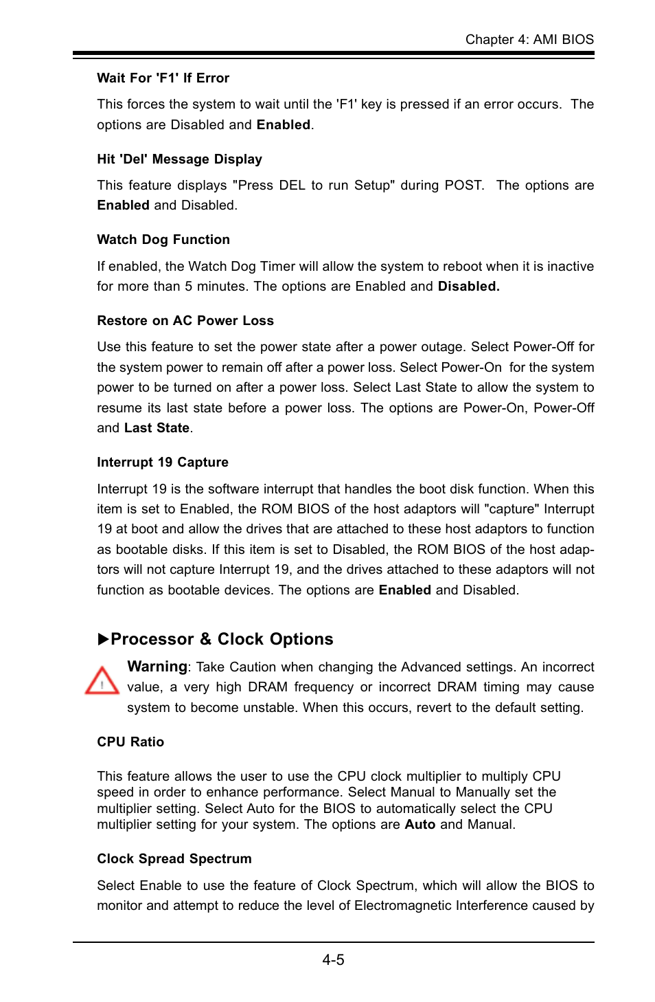 Processor & clock options | SUPER MICRO Computer X8SIL User Manual | Page 73 / 101