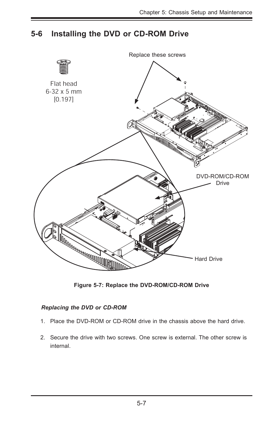 Rail, Dvd-rom cd-rom floppy drive, Hard drive | M/b standoff, 6 installing the dvd or cd-rom drive | SUPER MICRO Computer Supero SC512 User Manual | Page 37 / 68