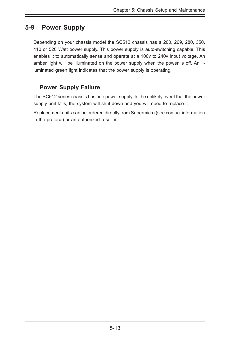9 power supply | SUPER MICRO Computer Supero SC512 User Manual | Page 43 / 68