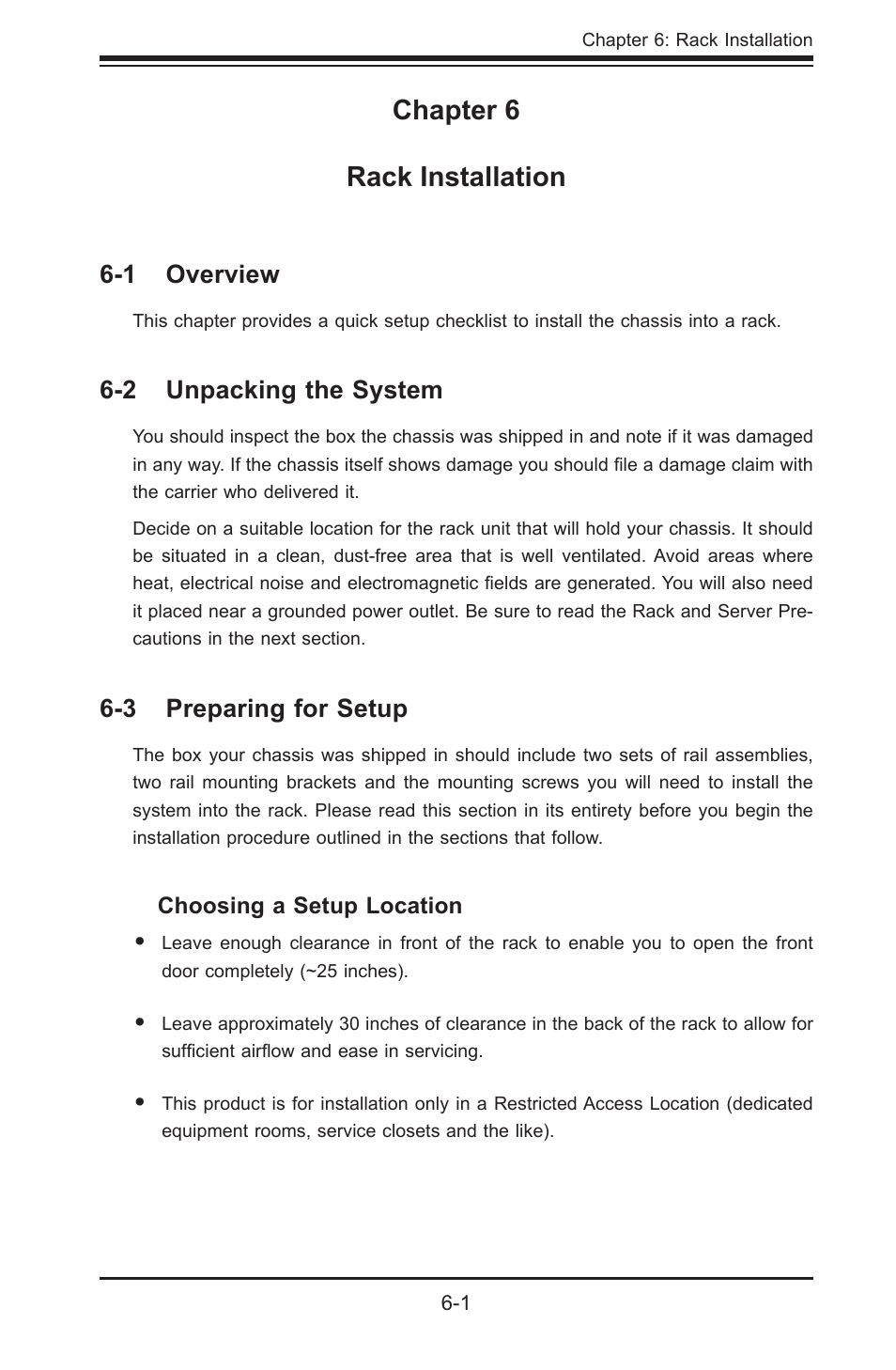 Chapter 6 rack installation | SUPER MICRO Computer Supero SC512 User Manual | Page 47 / 68