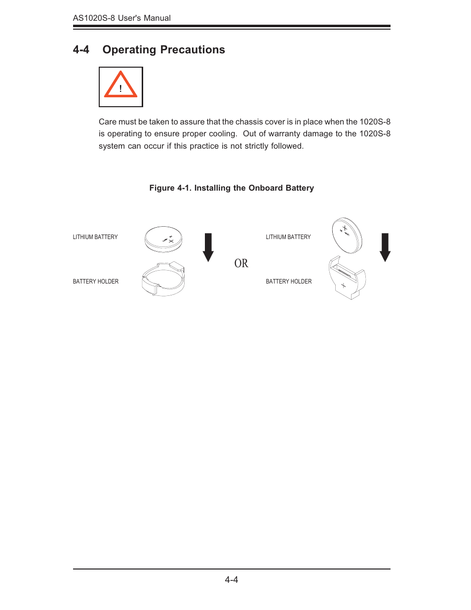 4 operating precautions | SUPER MICRO Computer AS1020S-8 User Manual | Page 34 / 102