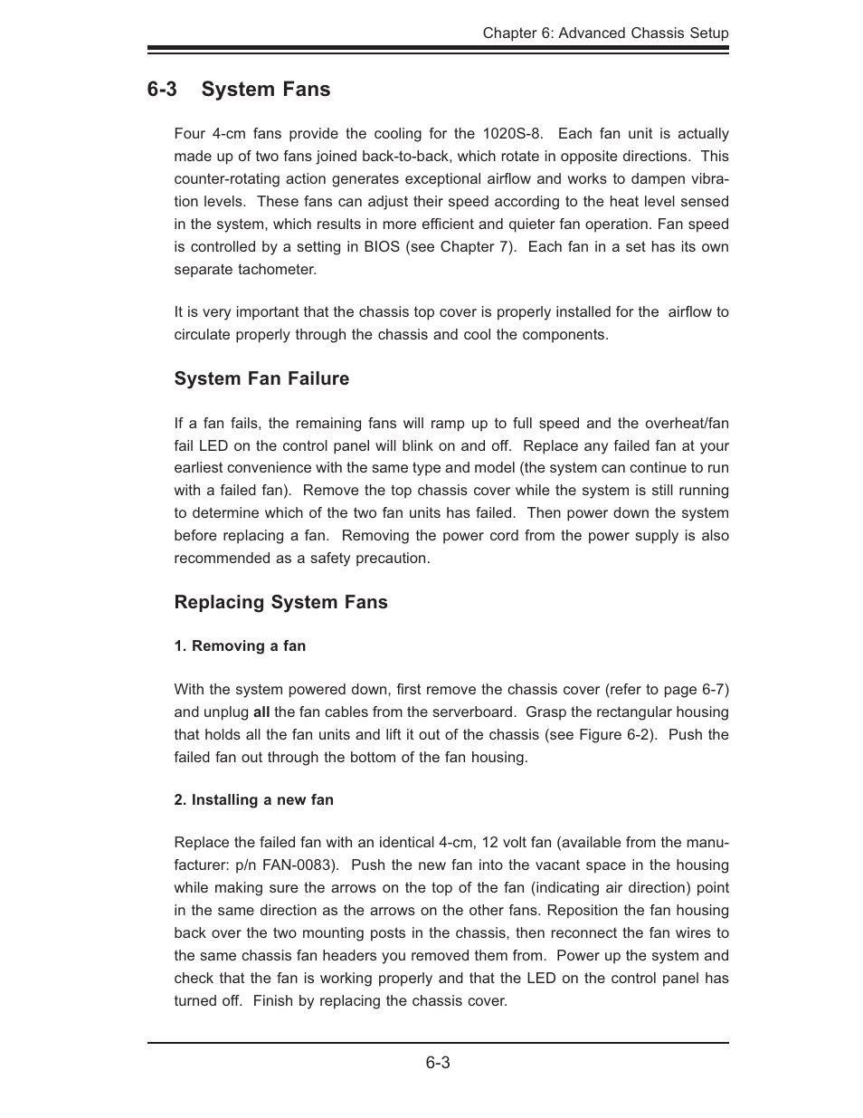 3 system fans | SUPER MICRO Computer AS1020S-8 User Manual | Page 63 / 102