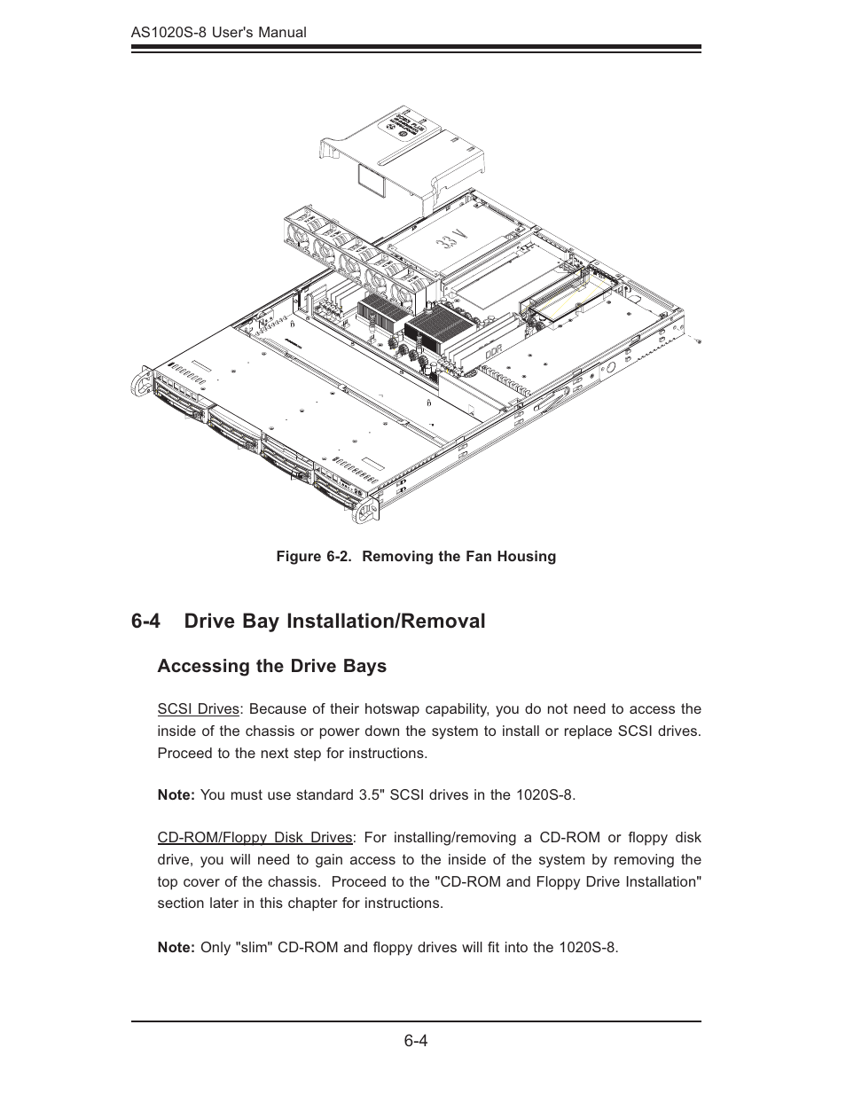 4 drive bay installation/removal | SUPER MICRO Computer AS1020S-8 User Manual | Page 64 / 102