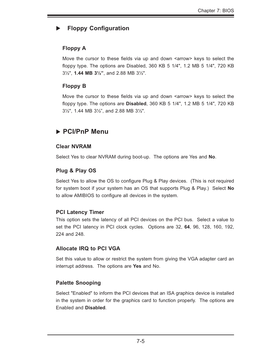 Pci/pnp menu | SUPER MICRO Computer AS1020S-8 User Manual | Page 75 / 102