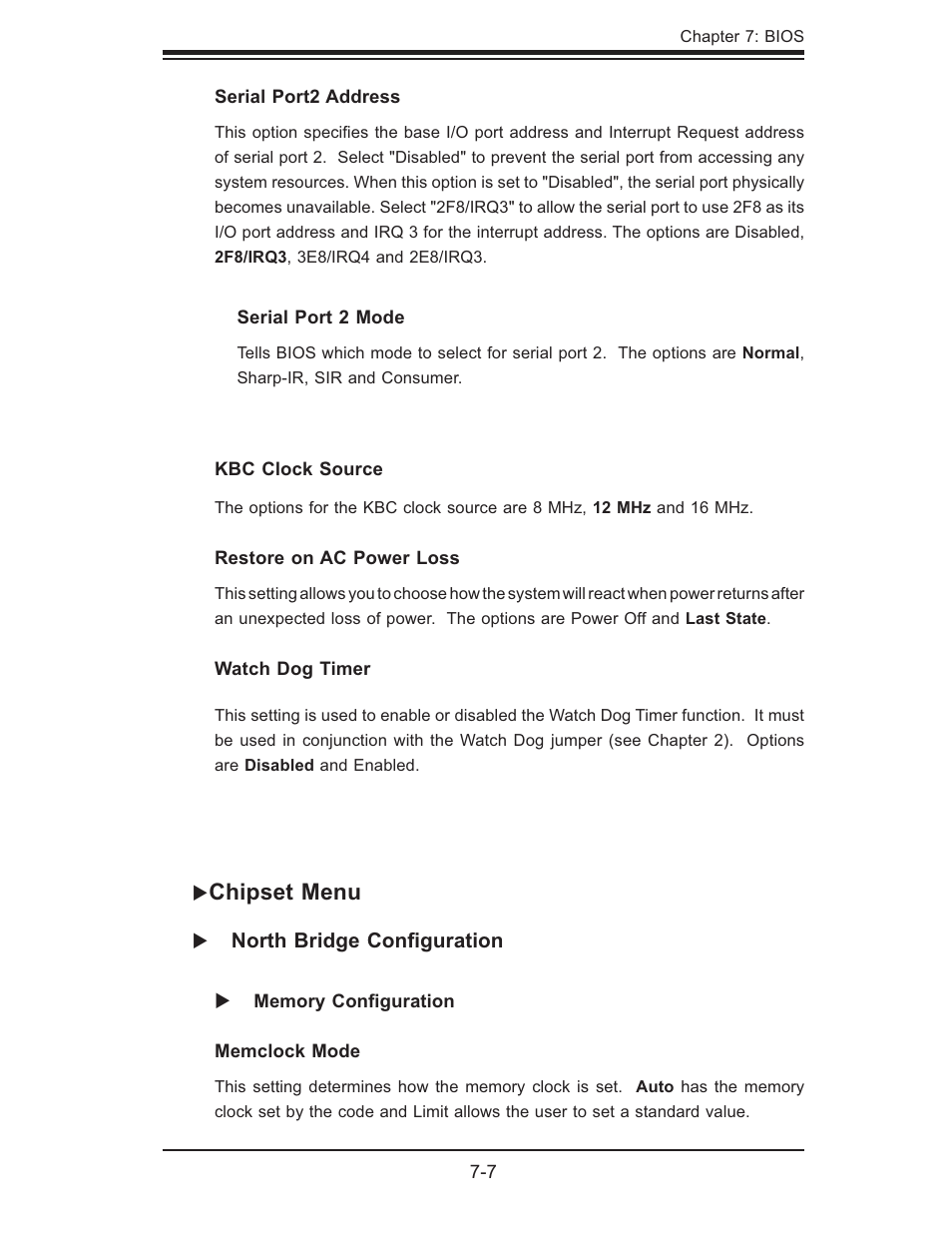 Chipset menu | SUPER MICRO Computer AS1020S-8 User Manual | Page 77 / 102