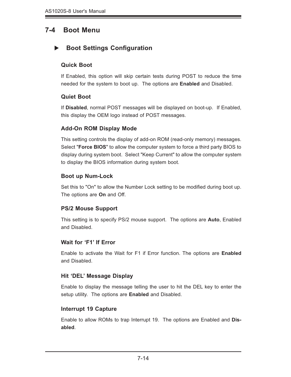 4 boot menu | SUPER MICRO Computer AS1020S-8 User Manual | Page 84 / 102