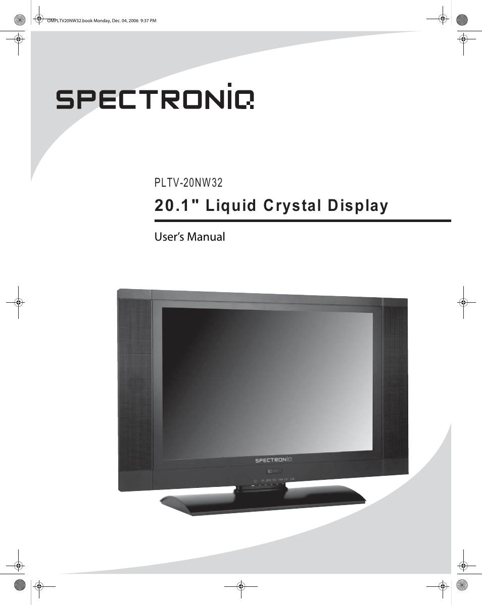 SpectronIQ PLTV-20NW32 User Manual | 34 pages