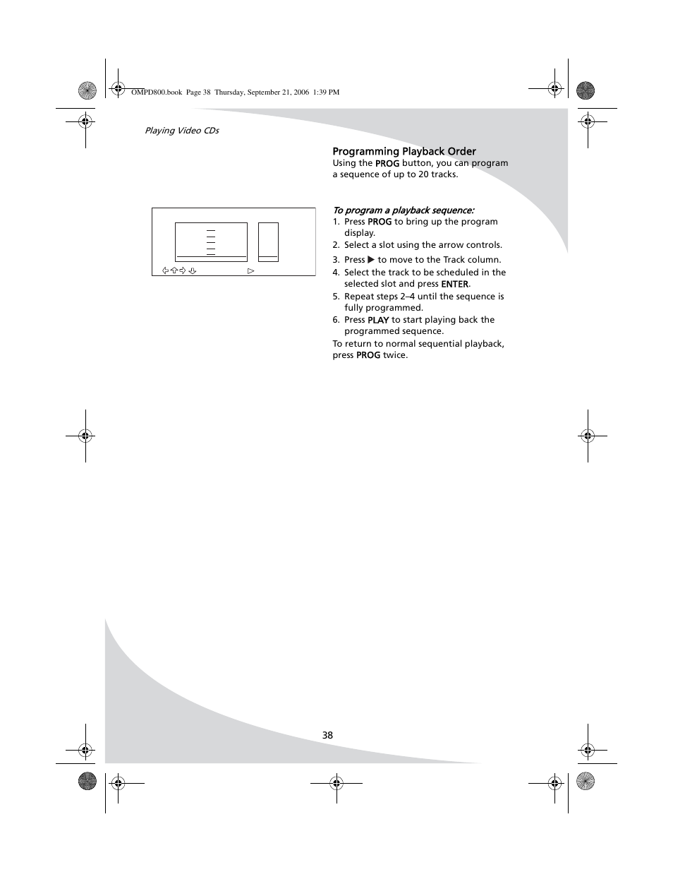 Programming playback order | SpectronIQ PD-1100 User Manual | Page 50 / 92