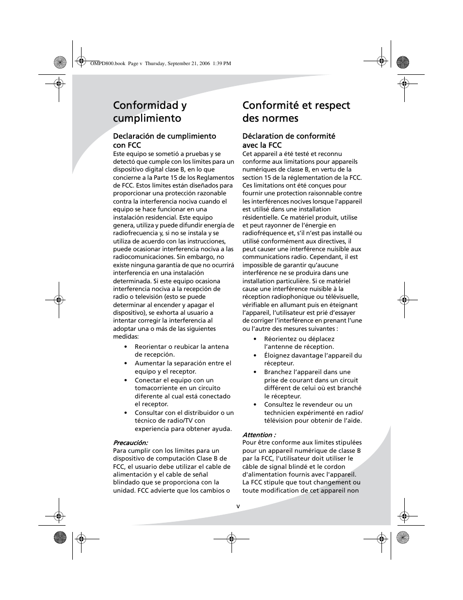 Conformité et respect des normes, Conformidad y cumplimiento | SpectronIQ PD-1100 User Manual | Page 7 / 92