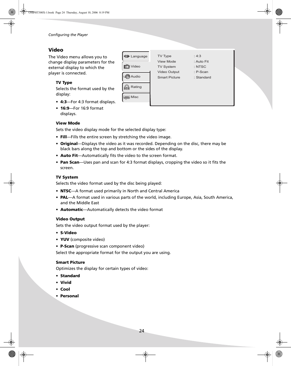 Video | SpectronIQ PHT-300X User Manual | Page 32 / 44