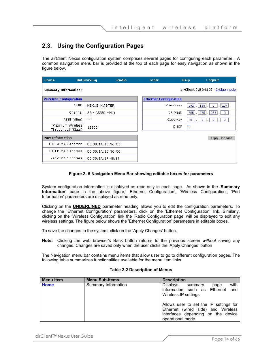 Using the configuration pages | SmartBridges sB3410 User Manual | Page 14 / 66
