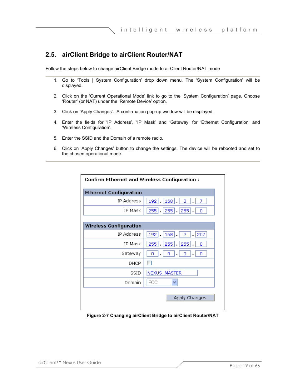 Airclient bridge to airclient router/nat | SmartBridges sB3410 User Manual | Page 19 / 66