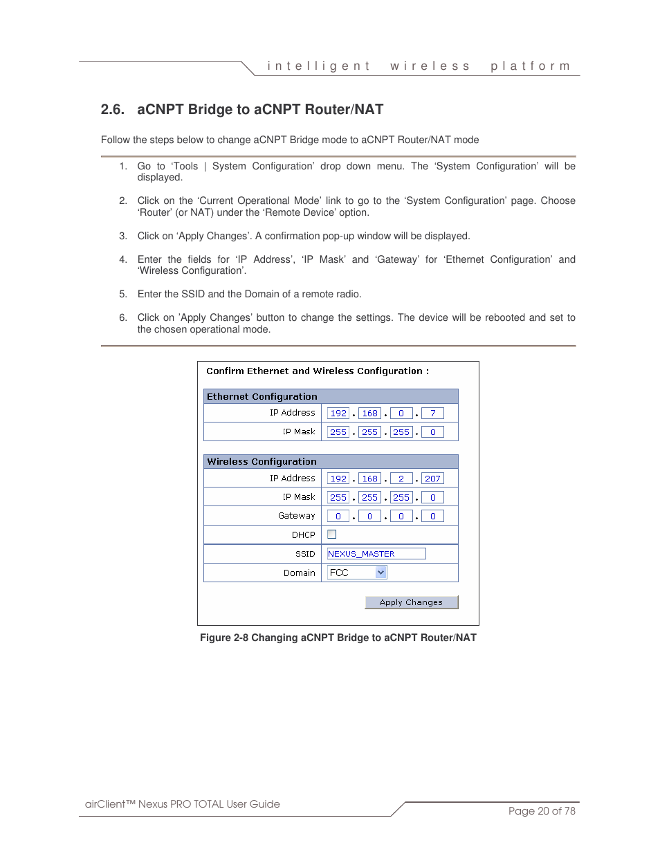 Acnpt bridge to acnpt router/nat | SmartBridges sB3412 User Manual | Page 20 / 78