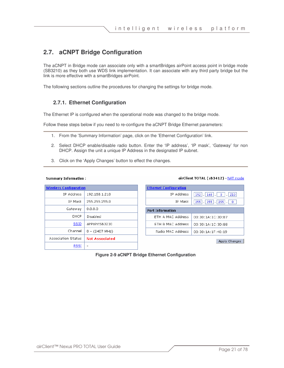 Acnpt bridge configuration | SmartBridges sB3412 User Manual | Page 21 / 78