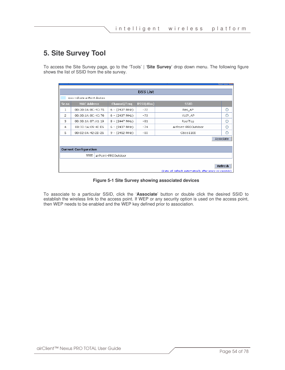 Site survey tool | SmartBridges sB3412 User Manual | Page 54 / 78