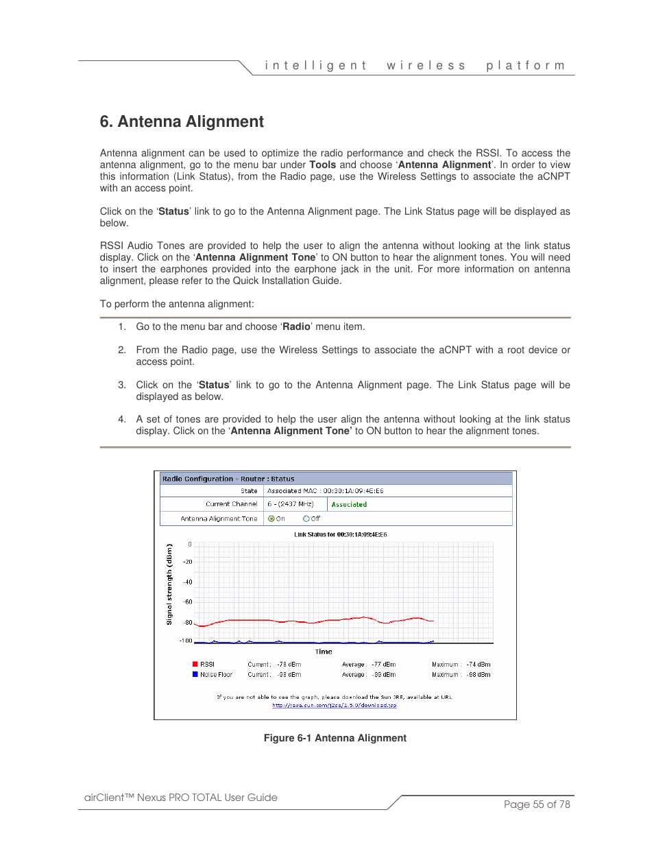 Antenna alignment | SmartBridges sB3412 User Manual | Page 55 / 78