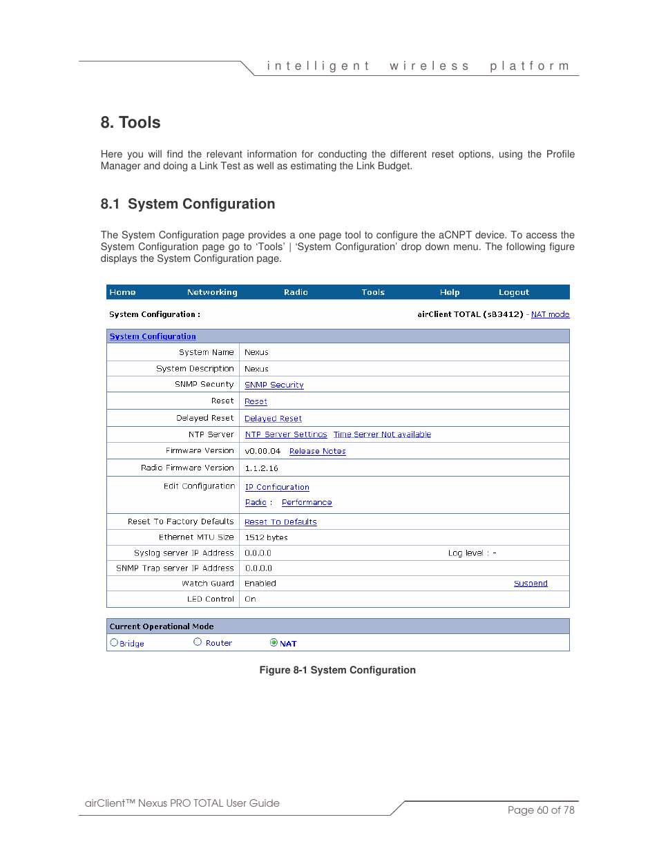 Tools, 1 system configuration | SmartBridges sB3412 User Manual | Page 60 / 78