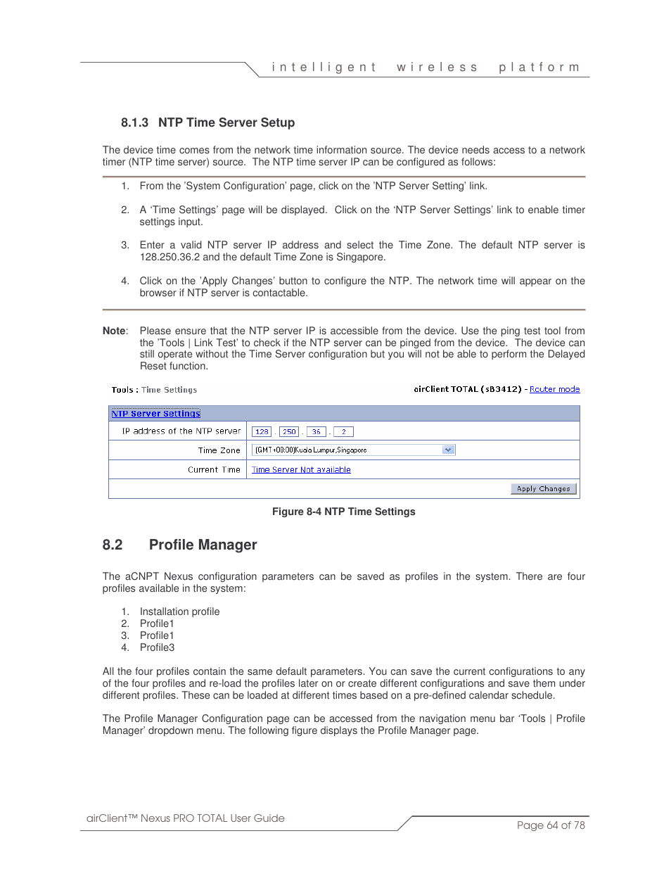 2 profile manager | SmartBridges sB3412 User Manual | Page 64 / 78