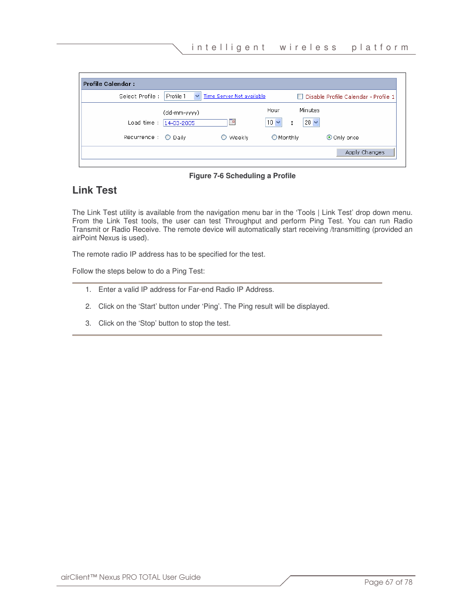 Link test | SmartBridges sB3412 User Manual | Page 67 / 78