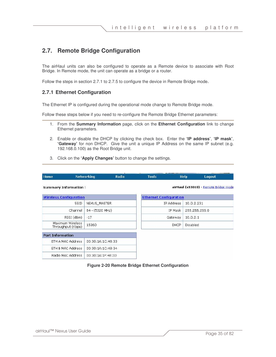 Remote bridge configuration | SmartBridges sB3010 User Manual | Page 35 / 82
