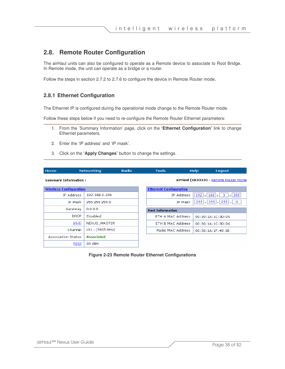 Remote router configuration | SmartBridges sB3010 User Manual | Page 38 / 82