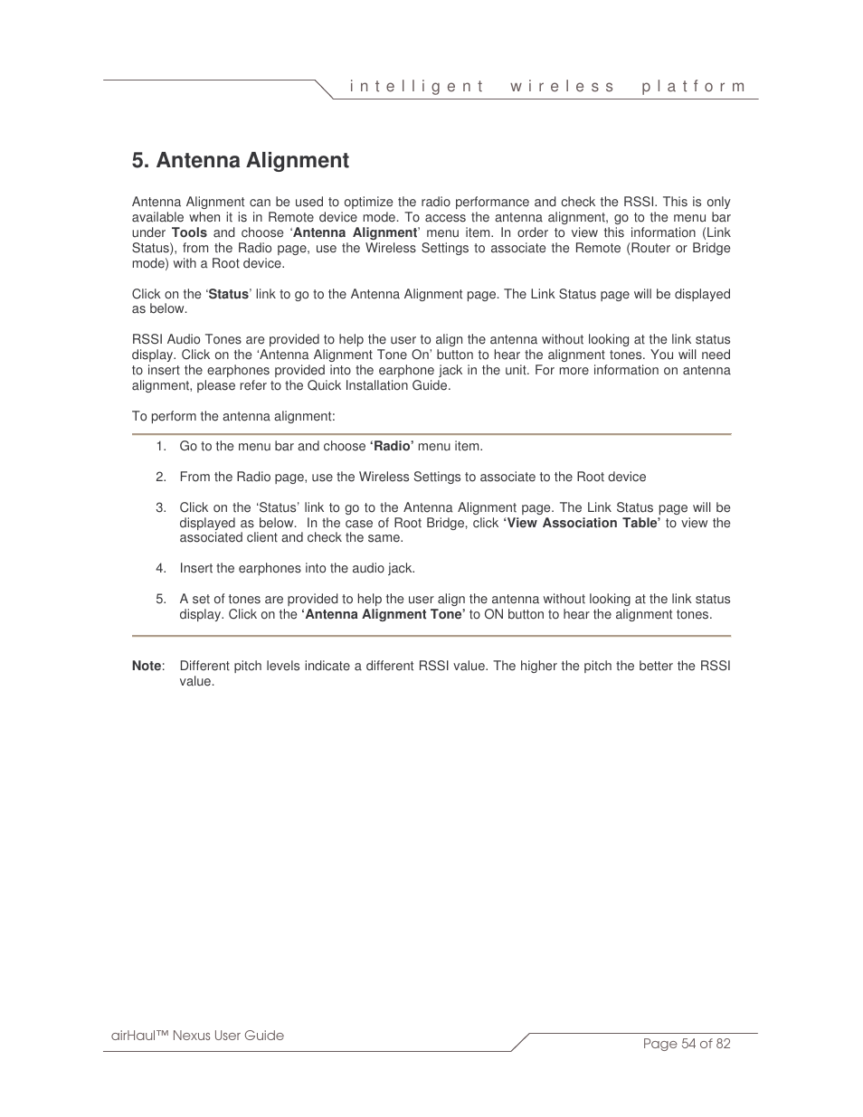 Antenna alignment | SmartBridges sB3010 User Manual | Page 54 / 82