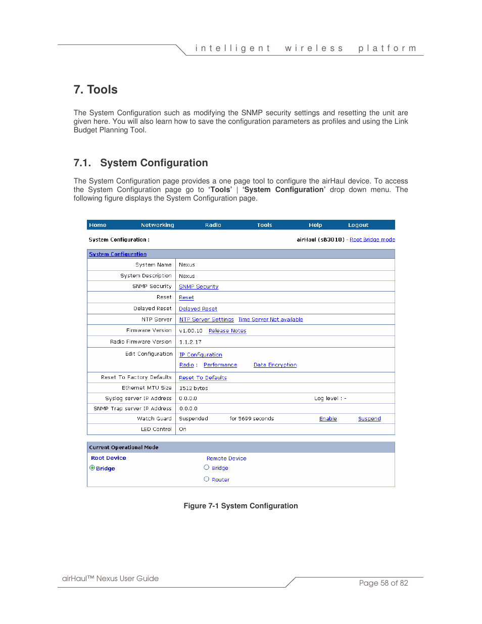Tools, System configuration | SmartBridges sB3010 User Manual | Page 58 / 82