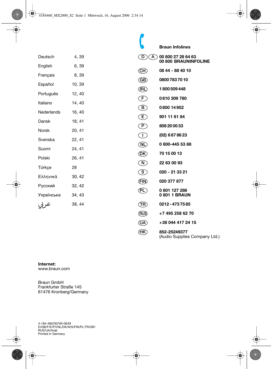 Braun MX 2000 User Manual | Page 2 / 44