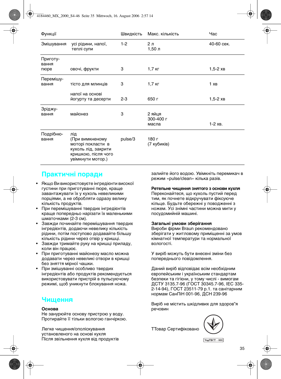 И‡нъл˜м¥ фу‡‰л, Ул˘âììﬂ | Braun MX 2000 User Manual | Page 35 / 44