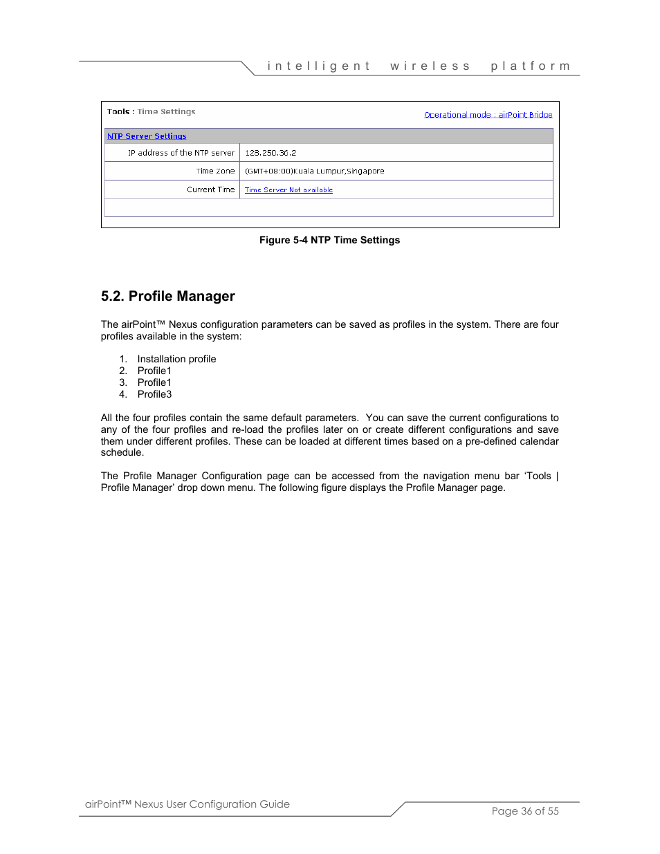 Profile manager | SmartBridges sB3210 User Manual | Page 36 / 55