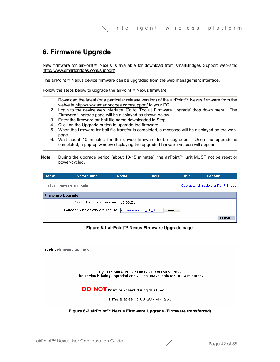 Firmware upgrade | SmartBridges sB3210 User Manual | Page 42 / 55